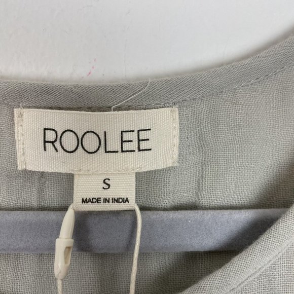 Roolee Baby Doll Puff Sleeve Green Contrast Button Casual Top Size Small - Picture 3 of 8